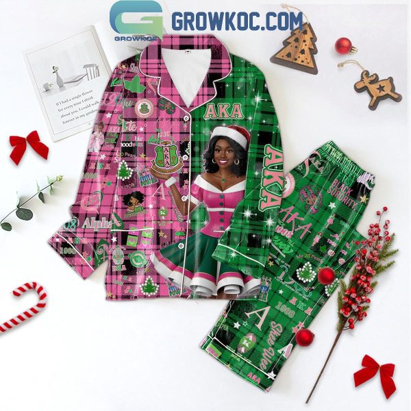 Alpha Kappa Alpha I Can’t Keep Calm Christmas Polyester Pajamas Set