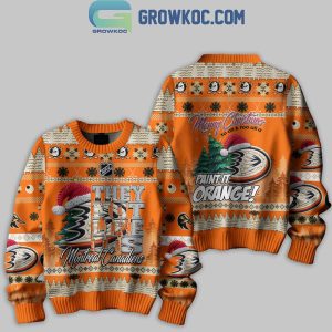 Anaheim Ducks They Not Like Us Paint It Orange Merry Christmas Ugly Sweater