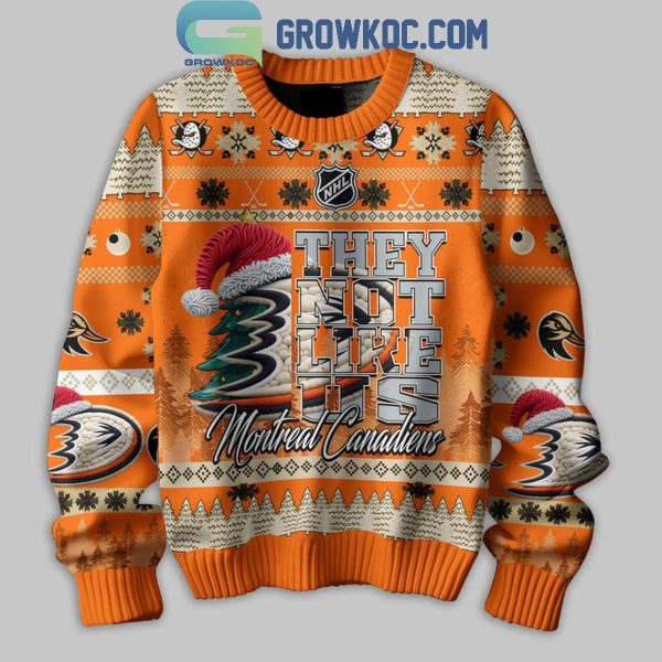 Anaheim Ducks They Not Like Us Paint It Orange Merry Christmas Ugly Sweater