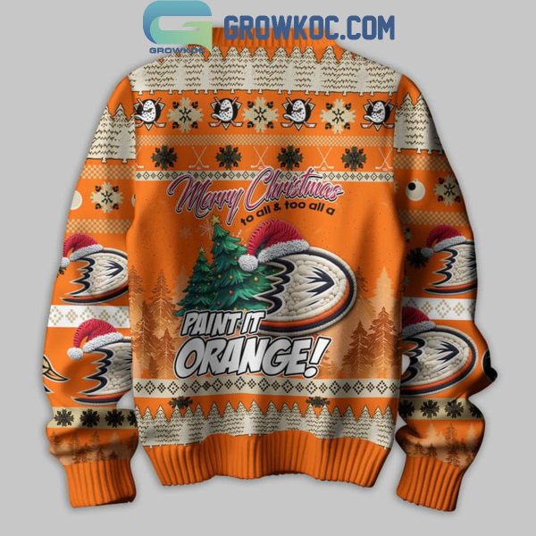 Anaheim Ducks They Not Like Us Paint It Orange Merry Christmas Ugly Sweater