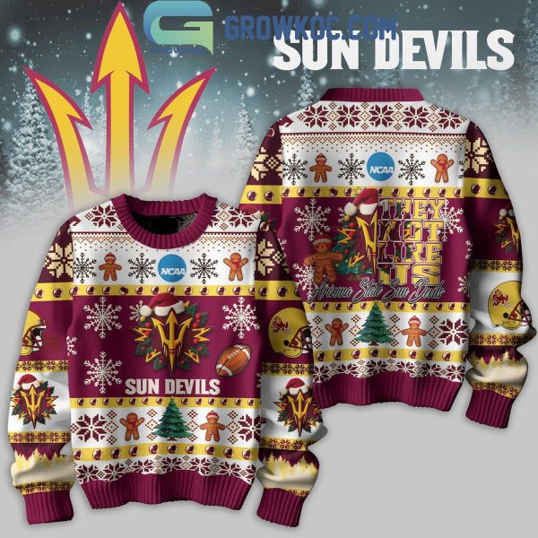 Arizona State Sun Devils They Not Like Us Christmas Ugly Sweater