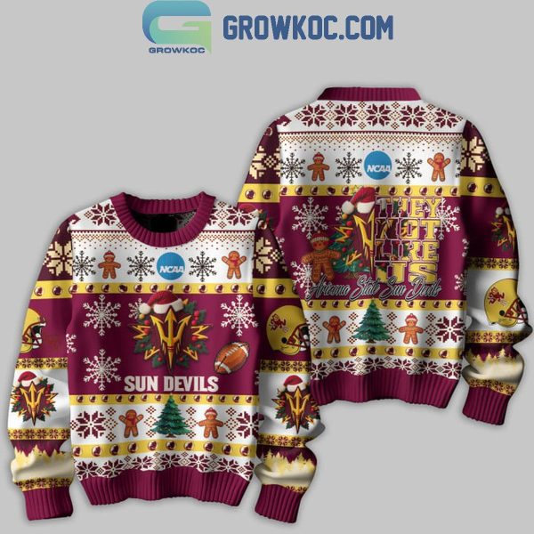 Arizona State Sun Devils They Not Like Us Christmas Ugly Sweater