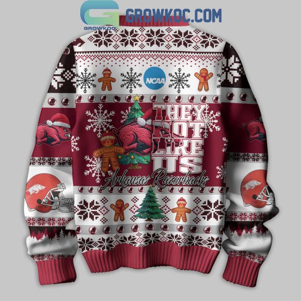 Arkansas Razorbacks Football They Not Like Us Christmas Ugly Sweater