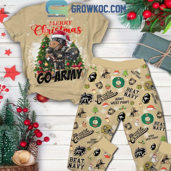 Army Black Knights Football Merry Christmas Go Army Fleece Pajamas Set