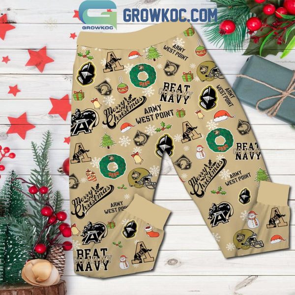 Army Black Knights Football Merry Christmas Go Army Fleece Pajamas Set