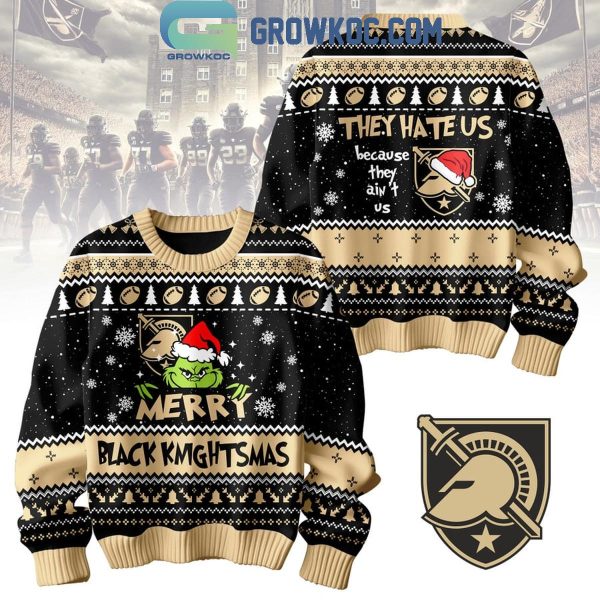 Army Black Knights Grinch Christmas Merry Black Knightmas Ugly Sweater