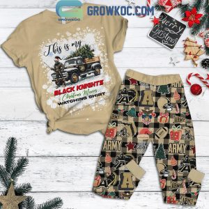 Army Black Knights Watching Pajama Shirt Christmas Fleece Pajamas Set