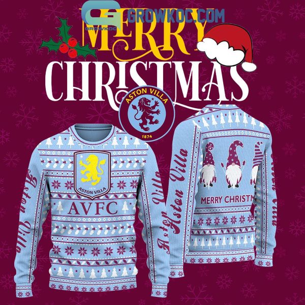 Aston Villa Football Club Merry Christmas 2024 Ugly Sweater