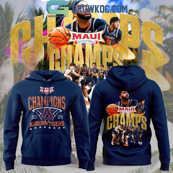 Auburn Tigers 2024 Champions Men’s Basketball Maui Invitation Hoodie T-Shirt