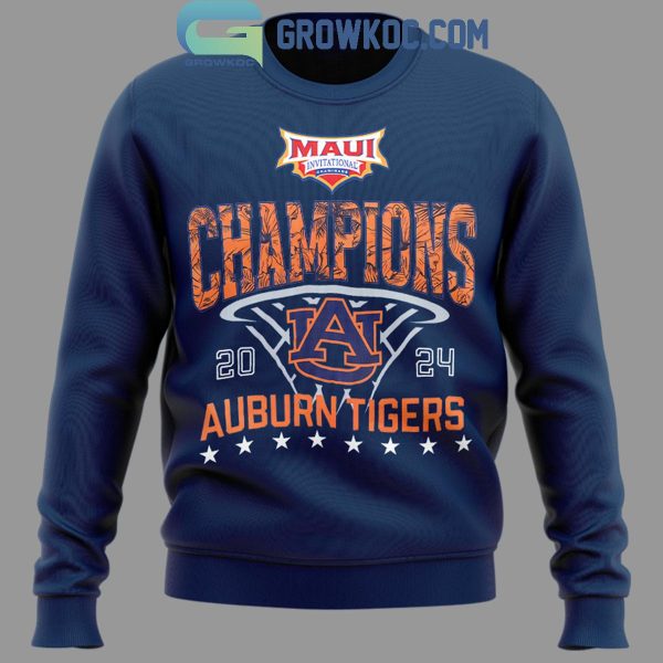 Auburn Tigers 2024 Champions Men’s Basketball Maui Invitation Hoodie T-Shirt