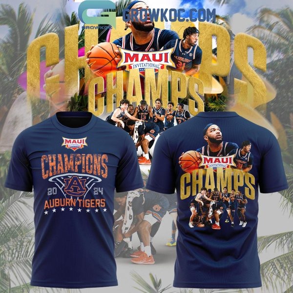 Auburn Tigers 2024 Champions Men’s Basketball Maui Invitation Hoodie T-Shirt