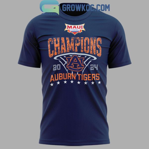 Auburn Tigers 2024 Champions Men’s Basketball Maui Invitation Hoodie T-Shirt