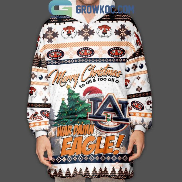 Auburn Tigers War Dawn Eagle They Not Like Us Christmas Oodie Hoodie Blanket