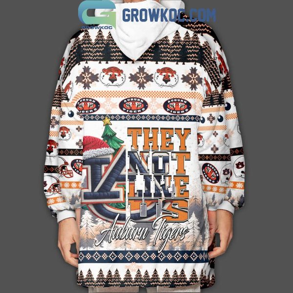 Auburn Tigers War Dawn Eagle They Not Like Us Christmas Oodie Hoodie Blanket