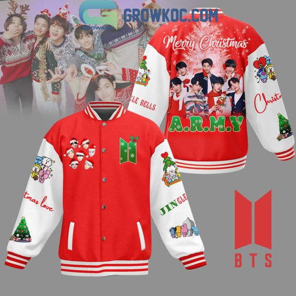 BTS Jingle Bell Merry Christmas Army 2024 Baseball Jacket