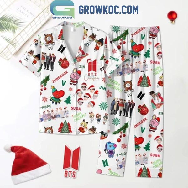 BTS Jungkook V Jimin Suga J-Hope RM Jin Christmas Polyester Pajamas Set