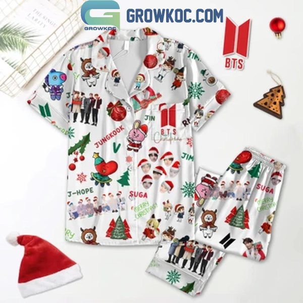 BTS Jungkook V Jimin Suga J-Hope RM Jin Christmas Polyester Pajamas Set