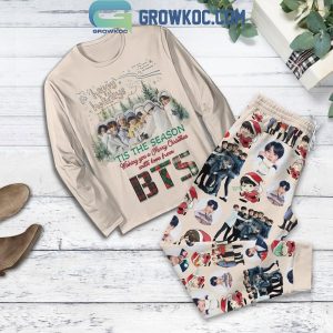 BTS Tis The Season Merry Christmas With Love 2024 Fleece Pajamas Set