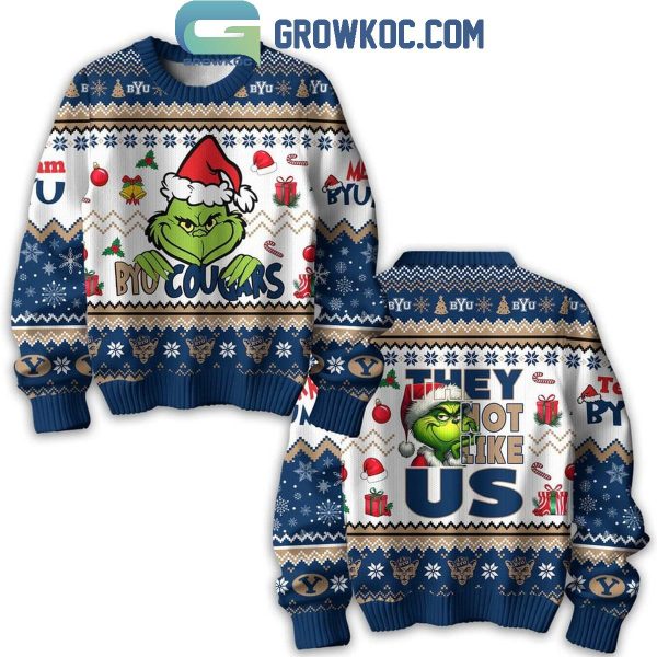 BYU Cougars Christmas They Not Like Us The Grinch Ugly Sweater