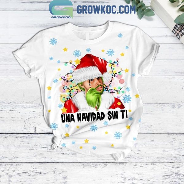 Bad Bunny Una Navidad Sin Ti Christmas Fleece Pajamas Set