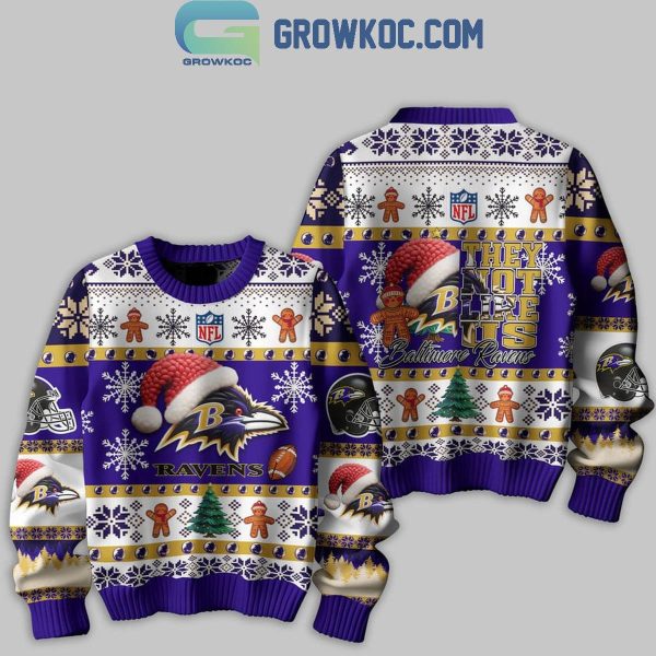 Baltimore Ravens They Not Like Us Christmas Happy Holidays Ugly Sweater