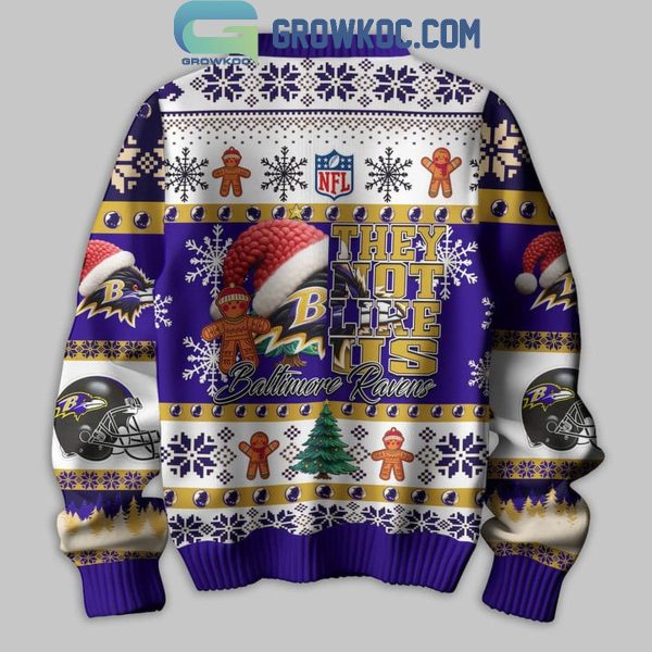 Baltimore Ravens They Not Like Us Christmas Happy Holidays Ugly Sweater