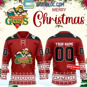 Belfast Giants Merry Christmas Happy New Year 2025 Personalized Hockey Jersey