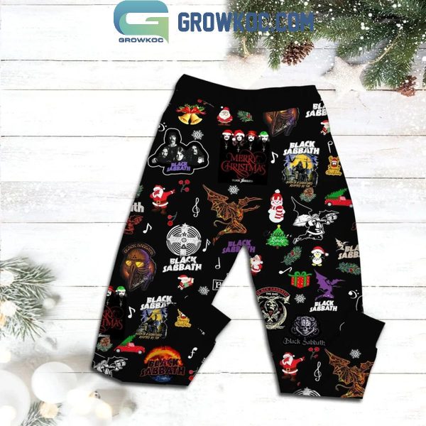 Black Sabbath Born In A Graveyard Adopted By Sin Christmas 2024 Fleece Pajamas Set