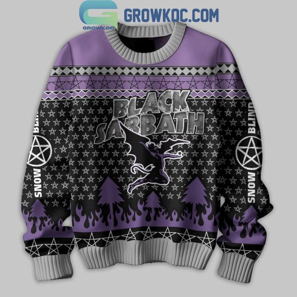 Black Sabbath Merry Christmas 2024 Snow Blind Ugly Sweater