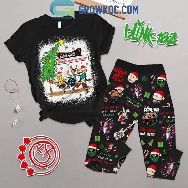 Blink-182 I Won’t Be Home For Christmas 2024 Fleece Pajamas Set