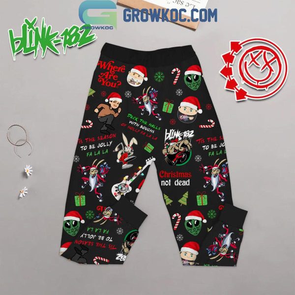 Blink-182 I Won’t Be Home For Christmas 2024 Fleece Pajamas Set