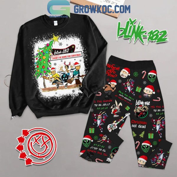 Blink-182 I Won’t Be Home For Christmas 2024 Fleece Pajamas Set Long Sleeve