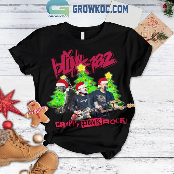 Blink-182 Merry Christmas Crappy Punk Rock 2024 Fleece Pajamas Set