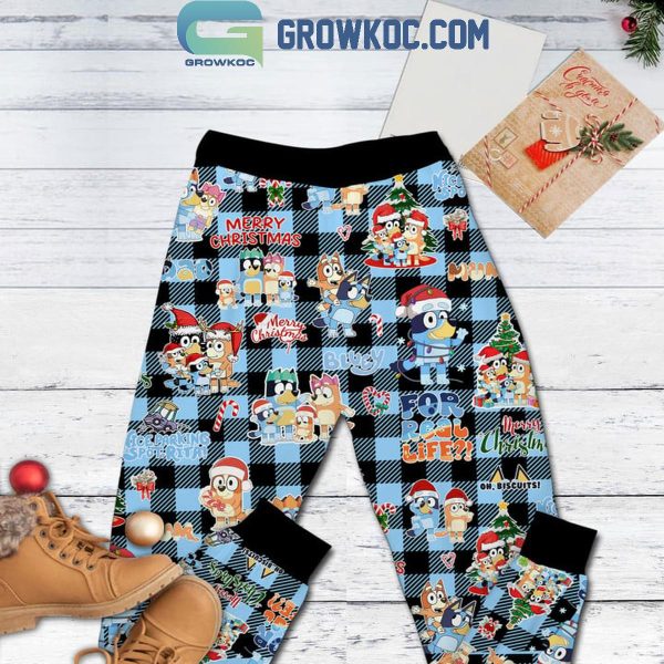 Bluey No Place Like Home Christmas For Real Life Fleece Pajamas Set