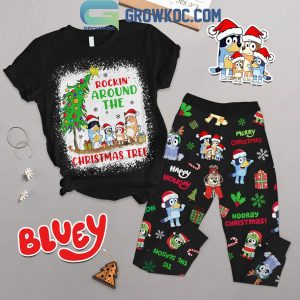 Bluey Rockin’ Around Christmas Tree 2024 Fleece Pajamas Set