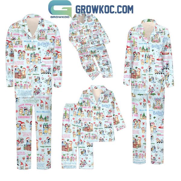 Bluey The Heelers 2024 Christmas Family Version Polyester Pajamas Set