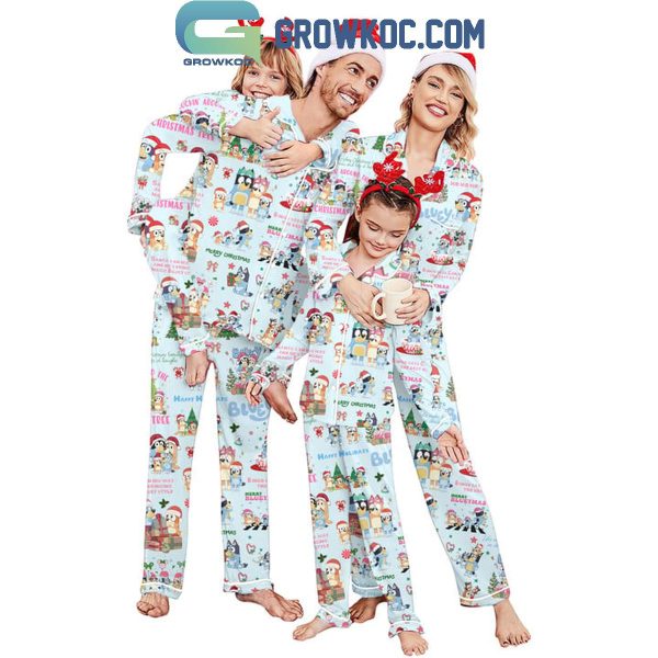 Bluey The Heelers 2024 Christmas Family Version Polyester Pajamas Set