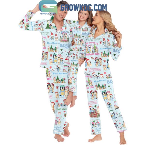 Bluey The Heelers 2024 Christmas Family Version Polyester Pajamas Set