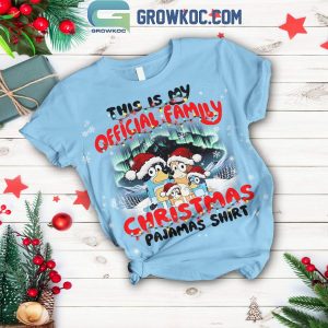 Bluey This Is Official Family Christmas Fleece Pajamas Set