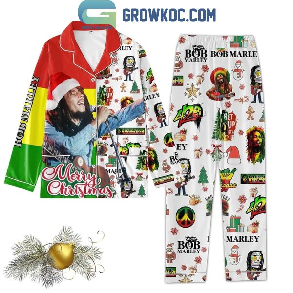 Bob Marley Just One Love Matter Merry Christmas Polyester Pajamas Set