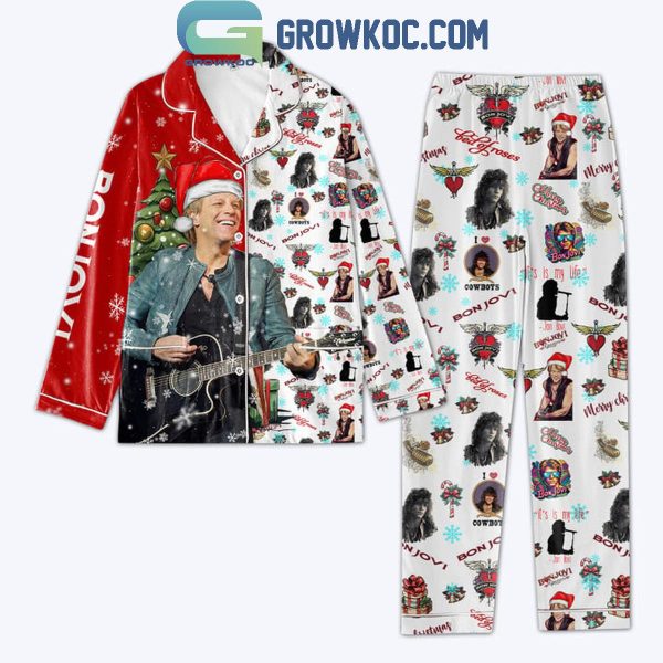 Bon Jovi Cowboys Christmas Polyester Pajamas Set