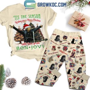 Bon Jovi ‘Tis The Season Wishing You A Merry Christmas With Love Fleece Pajamas Set