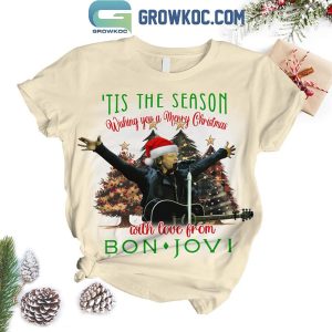 Bon Jovi ‘Tis The Season Wishing You A Merry Christmas With Love Fleece Pajamas Set