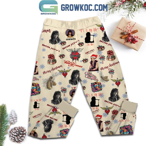 Bon Jovi ‘Tis The Season Wishing You A Merry Christmas With Love Fleece Pajamas Set