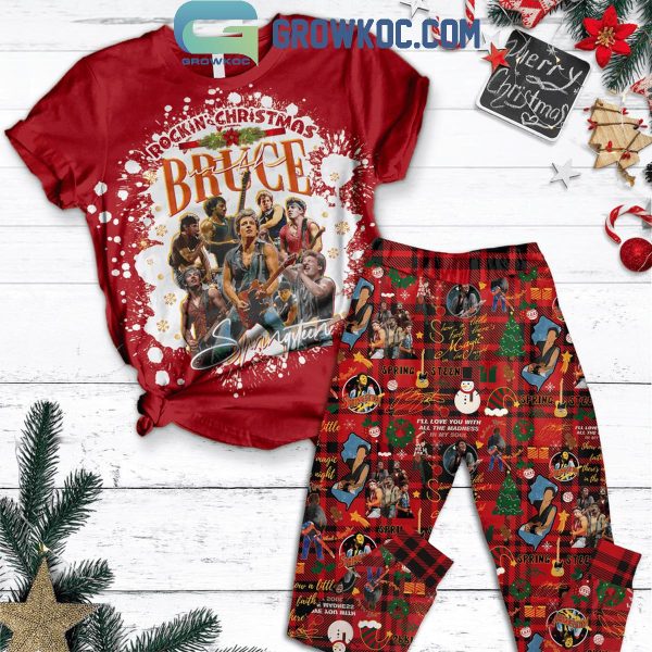 Bruce Springsteen And E Street Band Rockin’ Christmas Fleece Pajamas Set