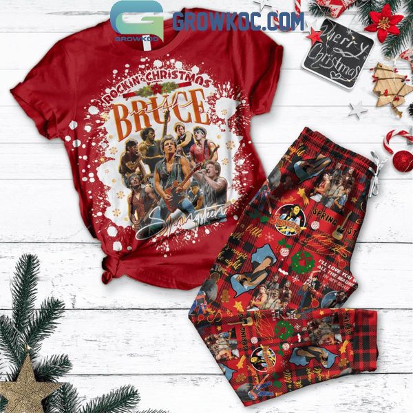 Bruce Springsteen And E Street Band Rockin’ Christmas Fleece Pajamas Set