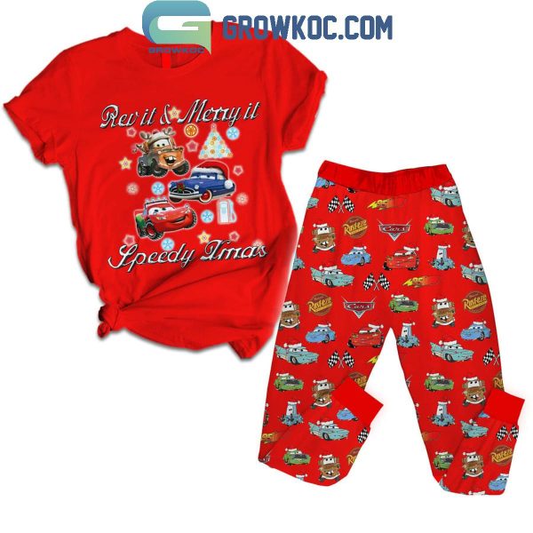 Cars Rev It And Merry It Speedy Christmas Fleece Pajamas Set