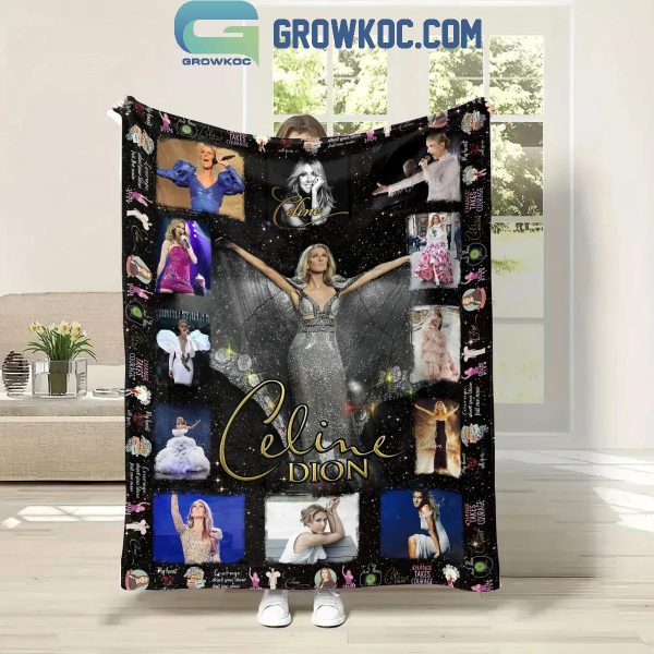 Celine Dion French Rose Change Takes Courage Fleece Blanket Quilt