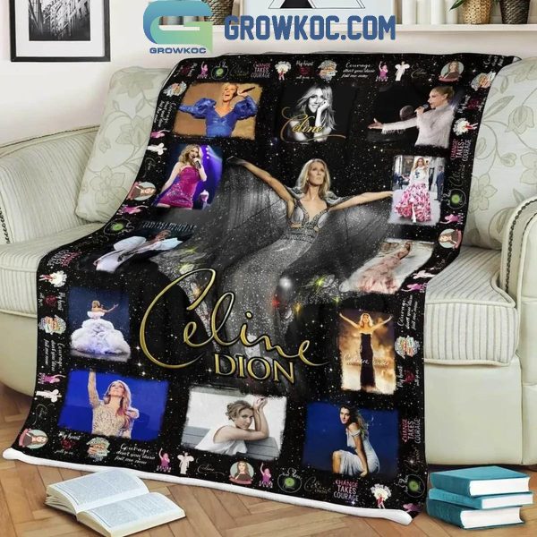 Celine Dion French Rose Change Takes Courage Fleece Blanket Quilt