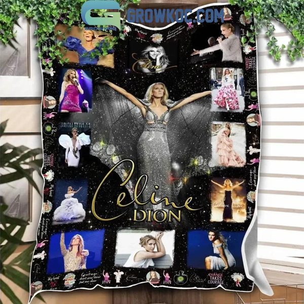 Celine Dion French Rose Change Takes Courage Fleece Blanket Quilt